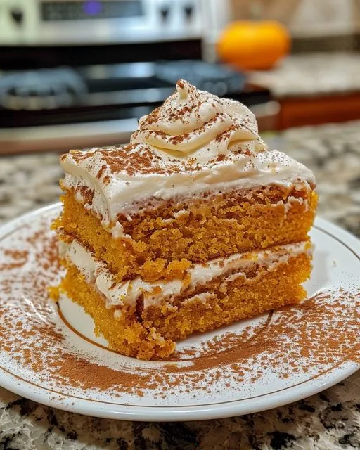 Pumpkin Cake with Whipped Cinnamon Frosting – Perfect Fall Dessert