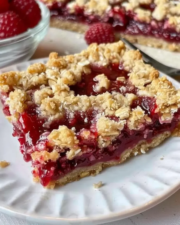 Raspberry Oatmeal Crumble Bars